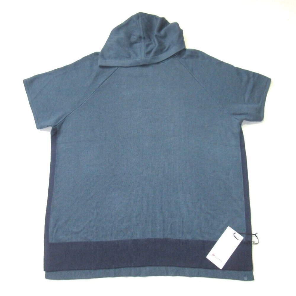 NWT Lululemon Opened Up Poncho in Iron Blue True Navy Knit Sweater M/L $148